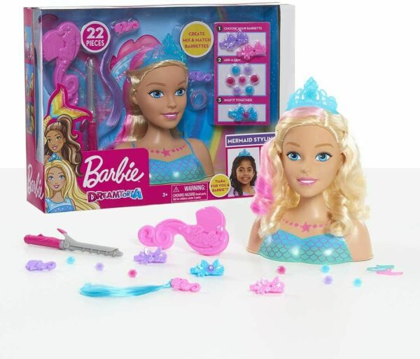 Papusa Barbie Styling Head Dreamtopia - Manechin pentru coafat cu accesorii incluse