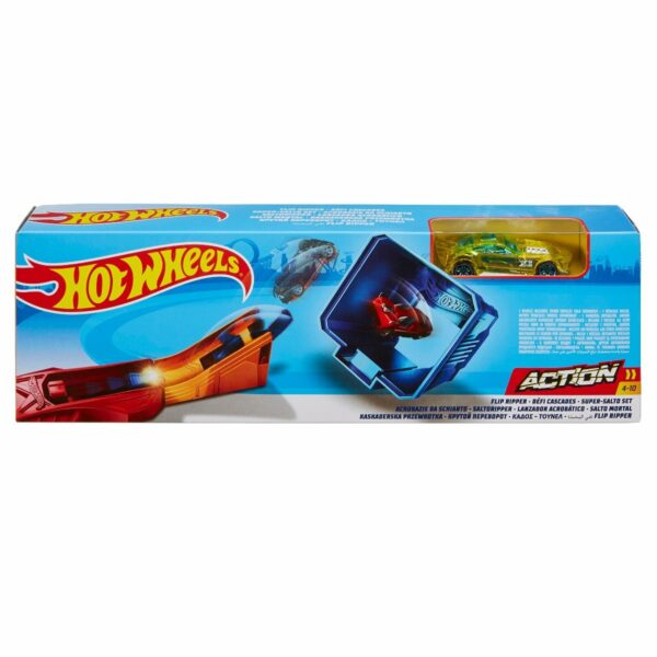 Set de joaca Circuit cu masinuta si obstacole Hot Wheels, Flip Ripper, FTH83