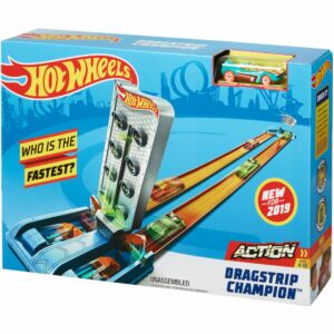 Set de joaca Circuit cu obstacole Hot Wheels, Dragstrip Champion GBF82