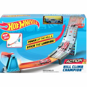 Set de joaca Circuit cu obstacole Hot Wheels, Hill Climb Champion GBF83
