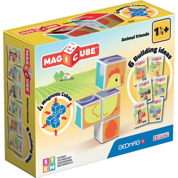 geom132 001w joc de constructie magnetic magic cube animal friends 1