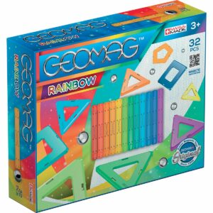 Joc de constructie magnetic Geomag Rainbow, 32 piese