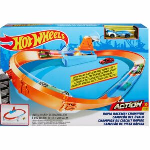 Set de joaca Circuit cu obstacole Hot Wheels, Rapid Raceway Champion GJM75