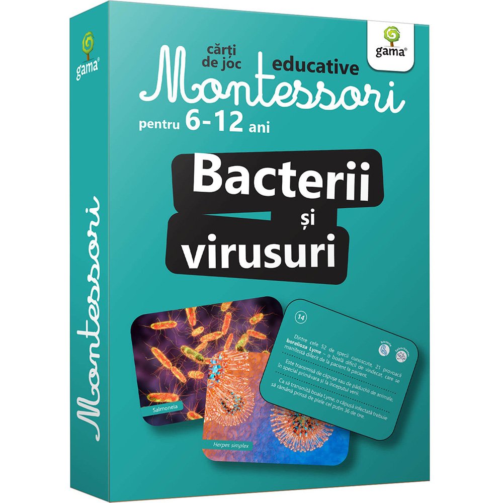 Carti de joc educative Montessori, Bacterii si virusuri 6-12 ani 1 Carti de joc educative Montessori, Bacterii si virusuri 6-12 ani