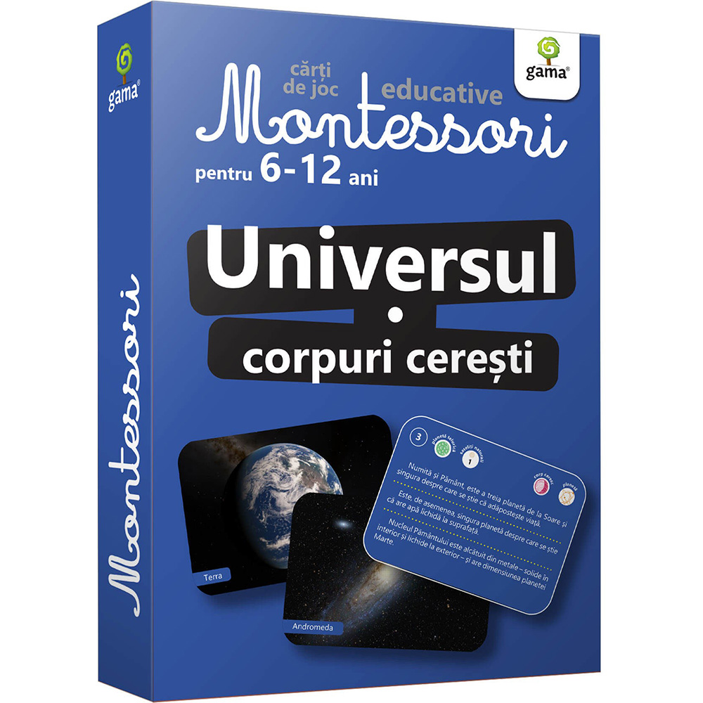 Carti de joc educative Montessori, Universul, Corpuri ceresti 6-12 ani 1 Carti de joc educative Montessori, Universul, Corpuri ceresti 6-12 ani