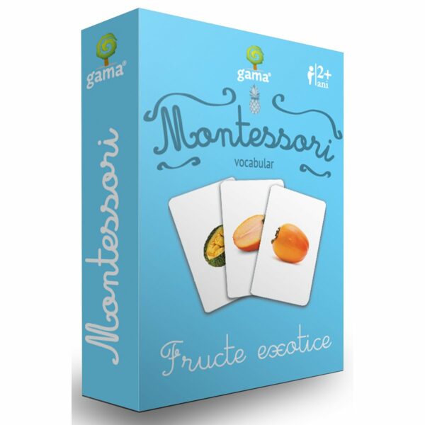 Editura Gama, Carti de joc educative Montessori Seria 2, Vocabular, Fructe exotice