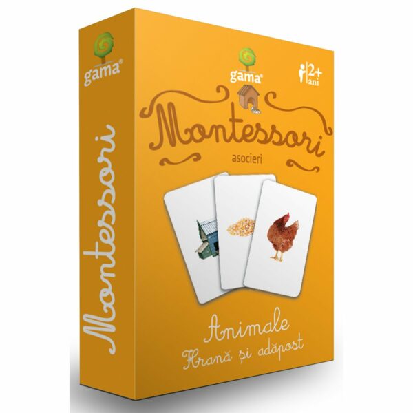 Editura Gama, Carti de joc educative Montessori Seria 2, Asocieri, Hrana si adapost