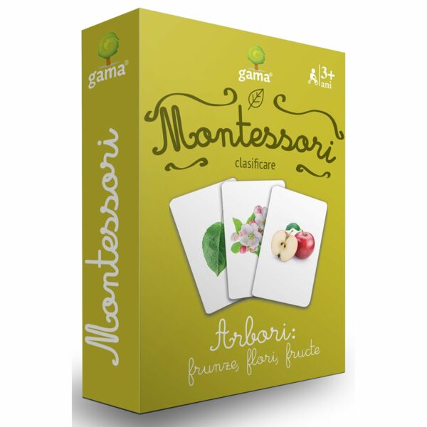 Editura Gama, Carti de joc educative Montessori Seria 4, Arbori: frunze, flori, fructe