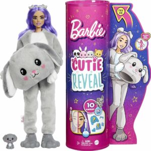 Papusa Barbie Cutie Reveal in costum de Catel, cu 10 surprize