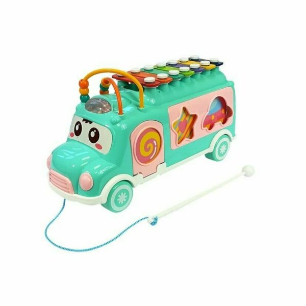Huanger Toys - Jucarie autobuz, cu sortator si xilofon
