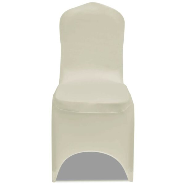 Huse elastice pentru scaun, 12 buc., crem - imagine 4