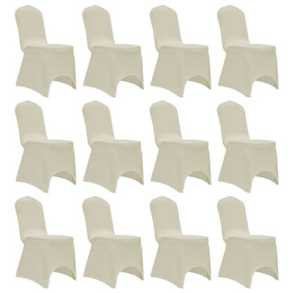 huse elastice pentru scaun 12 buc crem