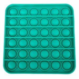 Jucarie antistres din silicon, Push Pop Bubble, Pop It, Neo Toy, forma patrat, Verde, 12x12x1.5cm