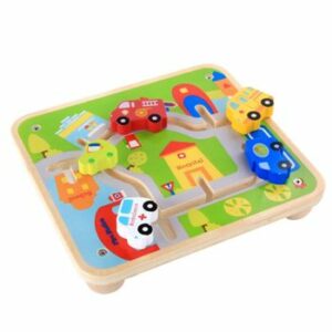 Joc din lemn Labirint cu piese 3D - Cursa masinilor, WD 9537