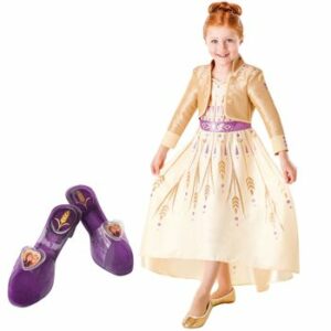 Set Costum Printesa Anna clasic si papuci din plastic. pentru fete - Frozen 2 - Disney