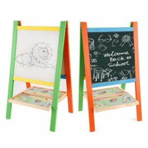 Tabla Magnetica cu Doua Fete, cu Litere, Cifre,Tetris si accesorii, 65 x 37 cm, din lemn, WD 3017