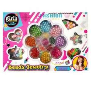 Set creativ pentru confectionat bratari, 19 Tipuri de Margele, Multicolor, DJ 2008