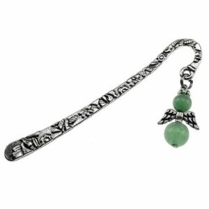Semn de carte ingeras aventurin verde