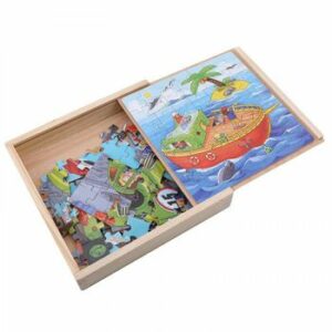 Puzzle 3 in 1 din lemn in cutie cu tematica ? Vehicule, WD 9002A