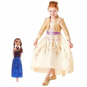 Set costum Disney Printesa Anna, pentru fete si papusa Anna