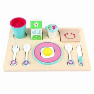 Joc din lemn 2 in 1, Puzzle si Joc de rol - Micul Dejun cu 10 accesorii, WD 9548