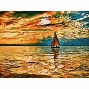 Set pictura pe numere "Navigand la apus" - MICUTA PICASSO - 40 x 50 cm