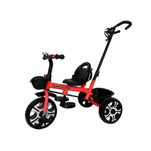 Tricicleta rosie cu pedale, centura de siguranta si maner parental