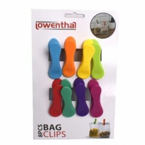 Set 8 Clips alimente Lowenthal 6cm, multicolor