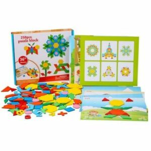 Joc Tangram din lemn 250 de piese, WD 2027