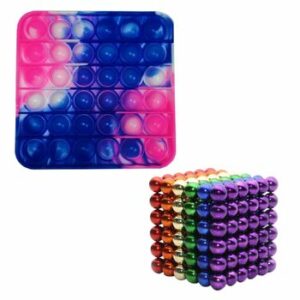 Set jocuri de indemanare, bile magnetice si pop it, multicolor