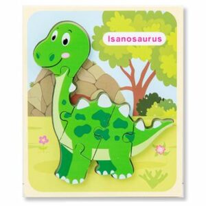 Puzzle din lemn 3D dinozaur Isanosaurus cu 6 piese, 18x 15 cm, WD 9513-F