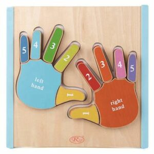 Puzzle 3D Montessori, manute, din lemn, 10 piese, WD 2066