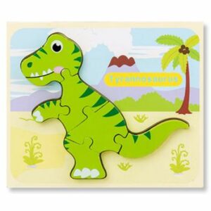 Puzzle din lemn 3D dinozaur Tyrannosaurus cu 6 piese, 18x 15 cm, WD 9513-B