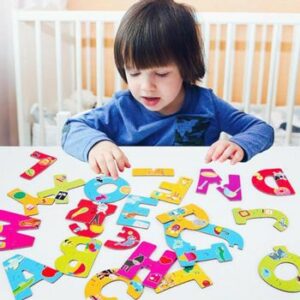 Puzzle litere amuzante cu 2 piese, WD 2061