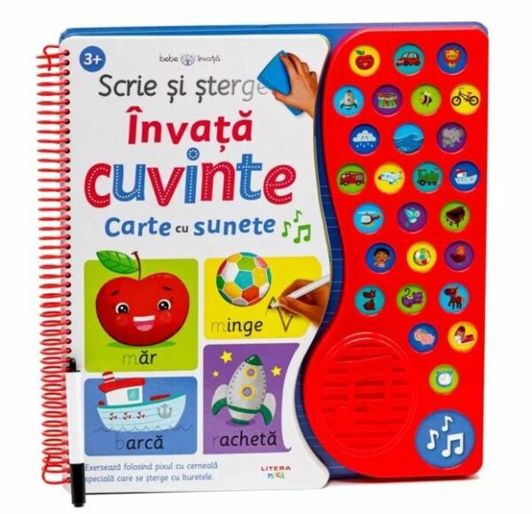 Scrie si sterge - Invata cuvinte - Board book - Litera mica