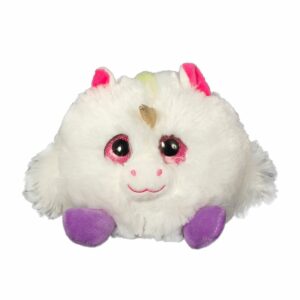 Jucarie de plus animalut cu ochi mari Noriel, Alb, 11 cm