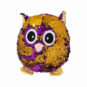 Jucarie de plus Noriel, Bufnita cu paiete reversibile, 21 cm