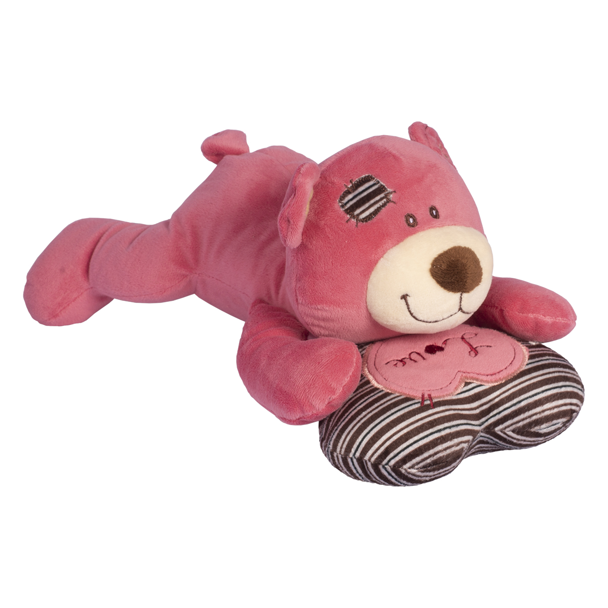 Jucarie de plus Noriel, Ursulet Roz cu perna, 29 cm 1 Jucarie de plus Noriel, Ursulet Roz cu perna, 29 cm