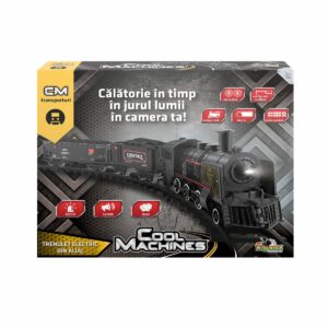 Trenulet electric din aliaj, cu lumina, aburi si sunete Cool Machines