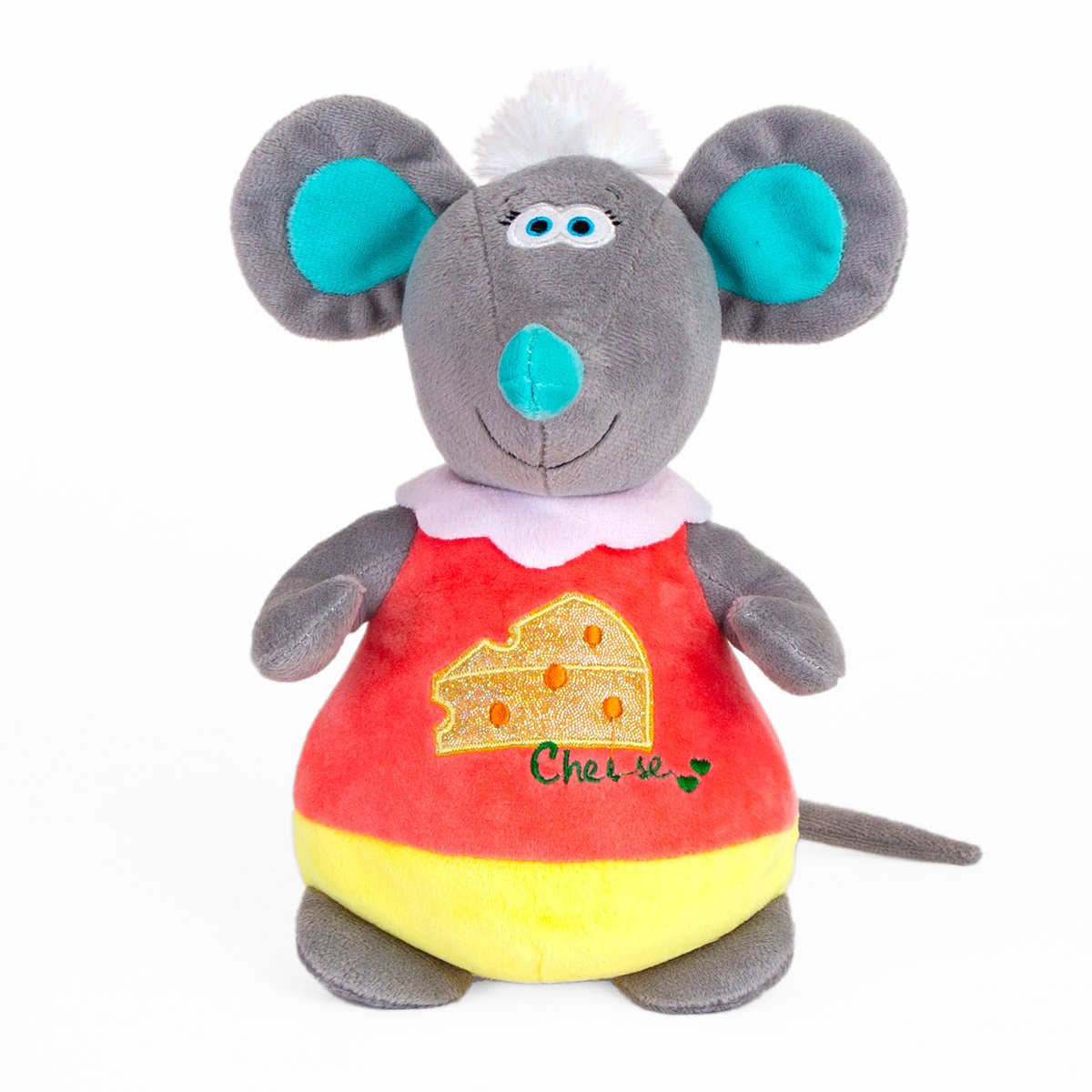 Jucarie de plus Noriel, Soricel cu bluzita rosie, 20 cm 1 Jucarie de plus Noriel, Soricel cu bluzita rosie, 20 cm