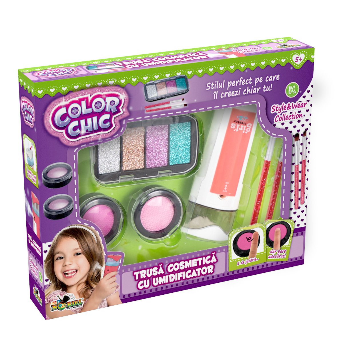 Set de creatie Color Chic, Trusa de cosmetica cu umidificator 1 Set de creatie Color Chic, Trusa de cosmetica cu umidificator