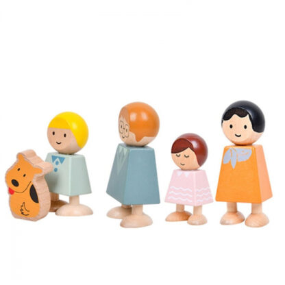 jucarie de rol din lemn set figurine papusi familia 6704 6563