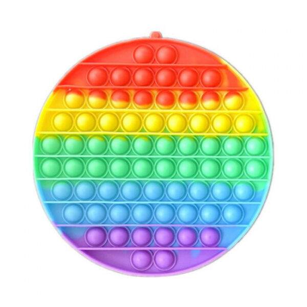 Jucarie Pop It, Cerc Mare 20cm, Antistres, Senzoriala, Multicolora