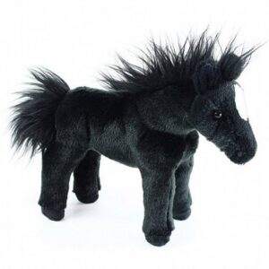 Jucarie din plus - Cal negru 28 cm