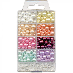 Set margele colorate pentru bratari si coliere, perlate, 150 margele impachetare
