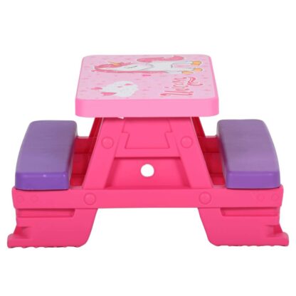 masa de picnic pentru copii cu banci roz 79x69x42 cm 2