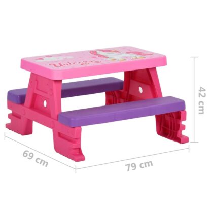 masa de picnic pentru copii cu banci roz 79x69x42 cm 6