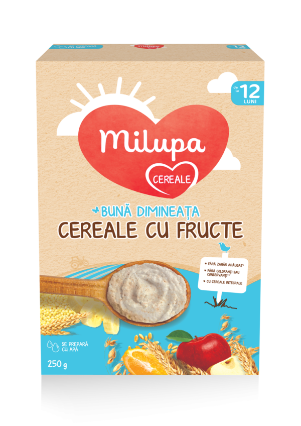 Milupa Buna Dimineata Cereale cu Fructe, 250gr, de la 12 luni
