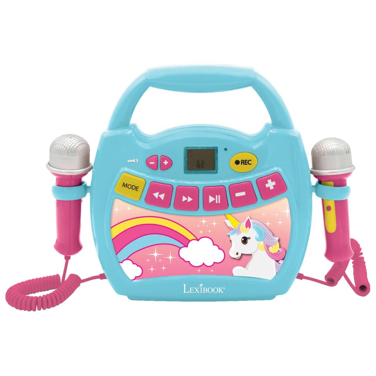 Primul meu Karaoke portabil cu 2 microfoane Lexibook, Unicorn 1 Primul meu Karaoke portabil cu 2 microfoane Lexibook, Unicorn