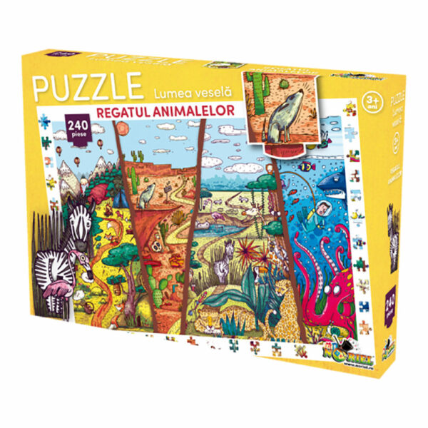 Puzzle Noriel Lumea vesela - Regatul animalelor (240 piese)